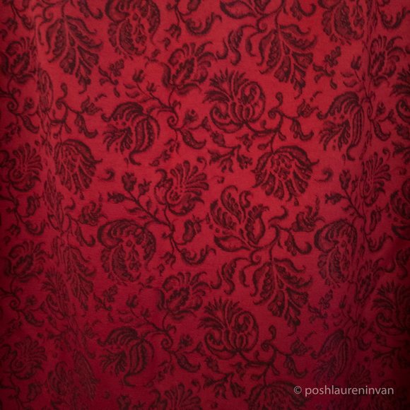 Ann Taylor Pencil Skirt – Red Maroon Brocade – US 10 - Picture 6 of 14